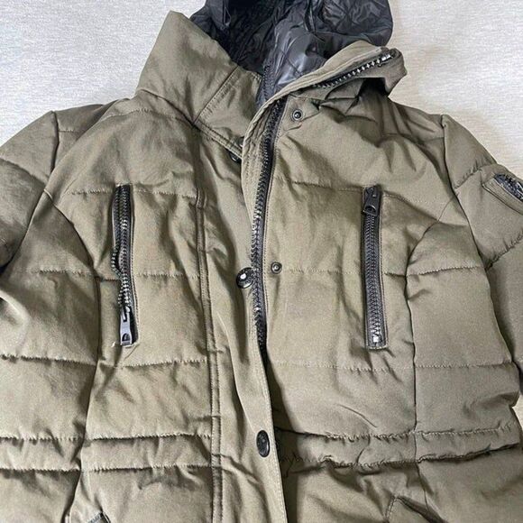 GUESS Women's Quilted Bib & Hooded Anorak Coat Puffer Jacket - Picture 6 of 11